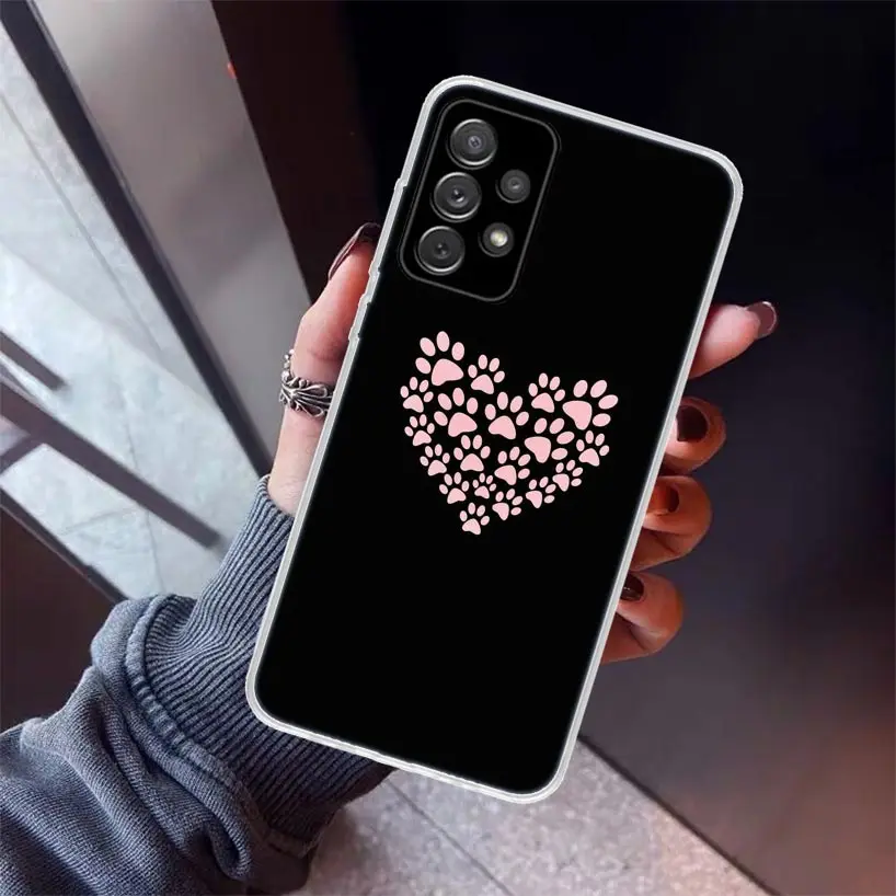 Cat Dog paw design Phone Case For Samsung Galaxy A17 A57 A37 A16 A26 A36 A56 A15 A25 A35 A55 A14 A13 A54 A53 A34 A24 A33 A23 Gal