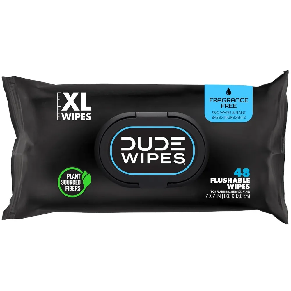 

US Shipping Unscented Flushable Wet Wipes Extra Large for Adults Sensitive Skin Vitamin E Aloe Travel Pack 48 Count Septic