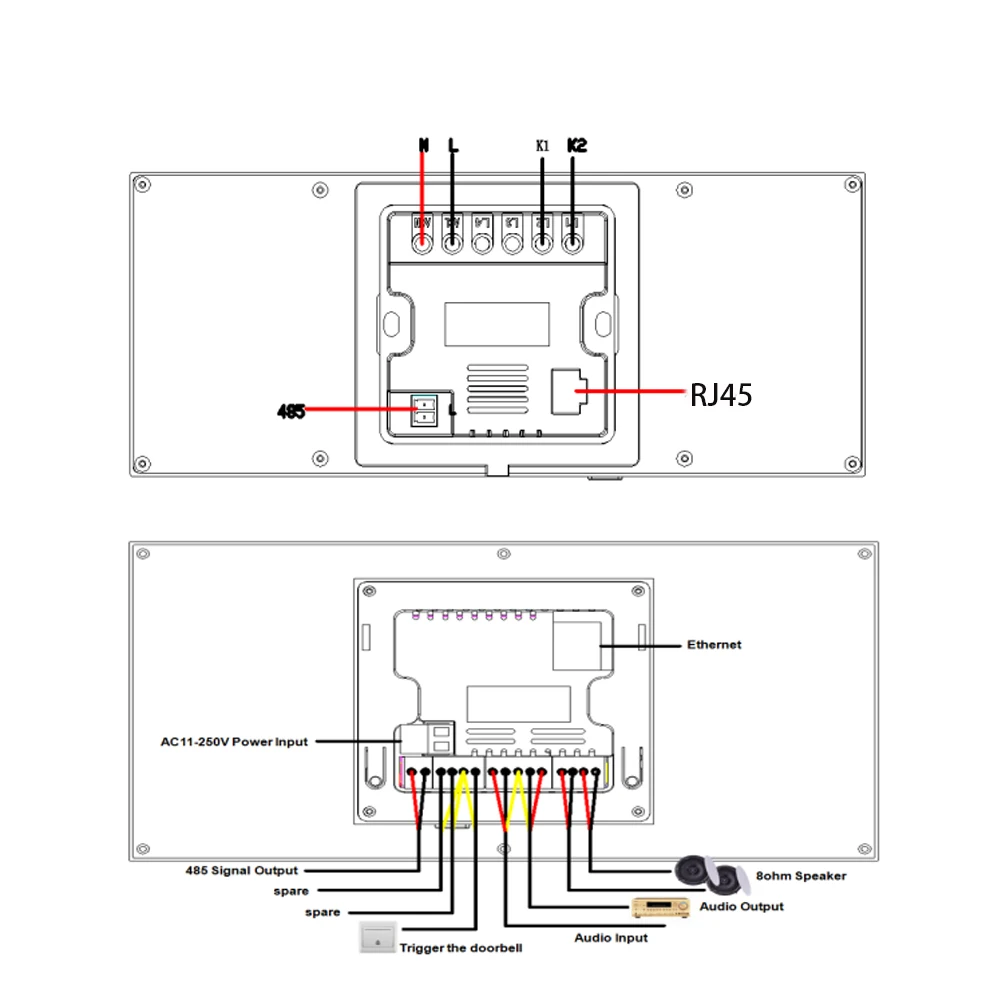 ระบบเครื่องเสียงบ้านอัจฉริยะในเครื่องขยายเสียงติดผนัง เกตเวย์ ZIGBEE ในตัว อุปกรณ์ TUYA สวิตช์ฉาก แผงควบคุมกลาง เสียงบลูทูธ