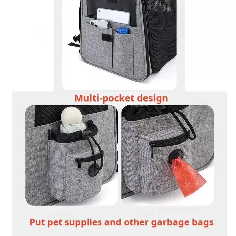 Expandable Travel Carrier with Safety Strap and Zipper Buckle, Cat Backpack, Collapsible Pet Travel Bag, Hot Sales