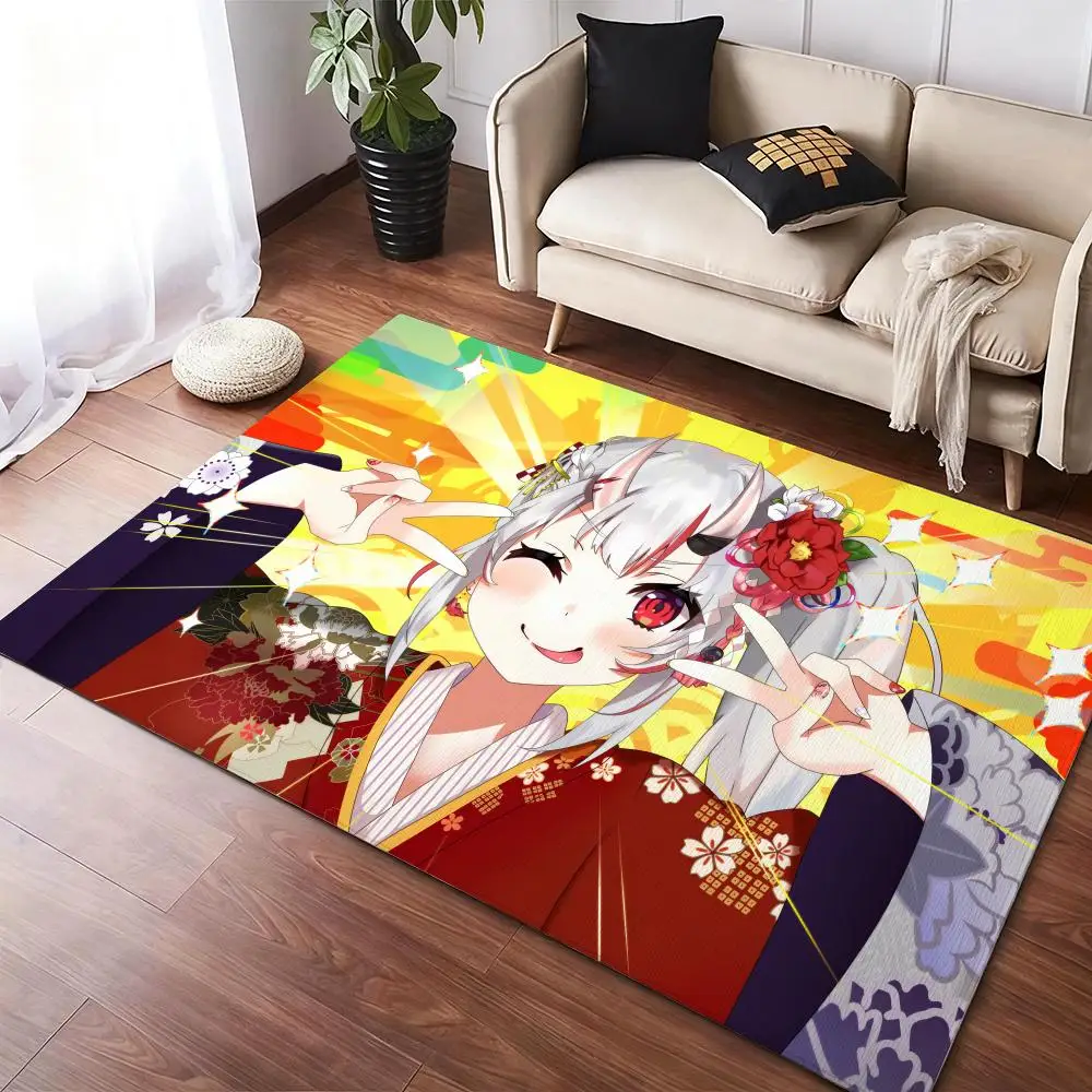 

N-Nakiri AyameS sexy Floor Mat Soft Thickened Non-Slip Door Mat for Living Room Home Decor Flannel Rugs