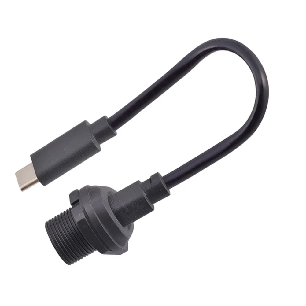 Circular Screw Panel Mount Waterproof Type-C Connector Chassis Mount  Female Rear Mount Receptacle Cable Threaded-type