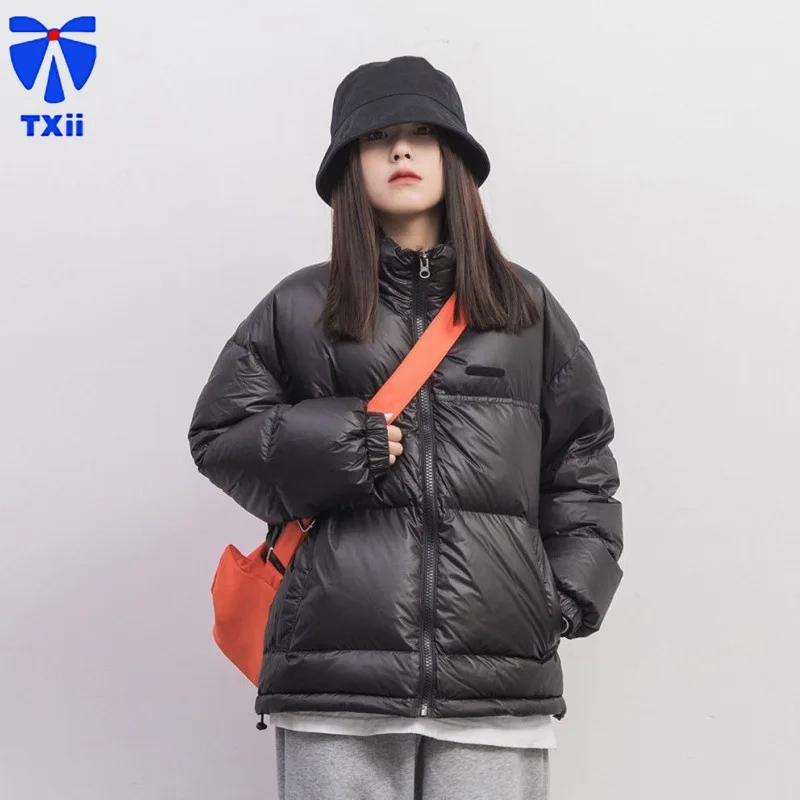 TXii Winter Thickened Korean Style Vertical Collar Loose Slim Down Cotton-padded Jacket Short Bread Suit Small Couple Jacket