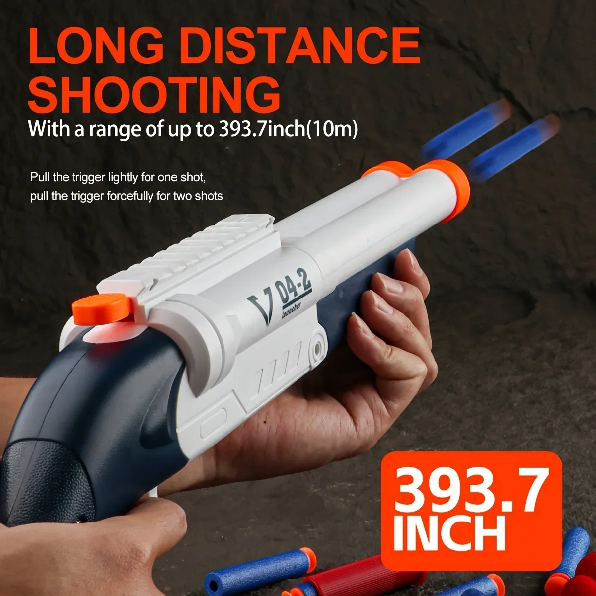 qoo-soft-projectile-launcher-manual-dual-nozzle-fast-load-pop-up-cartridge-with-6-cases-20-foam-shells-practice-target