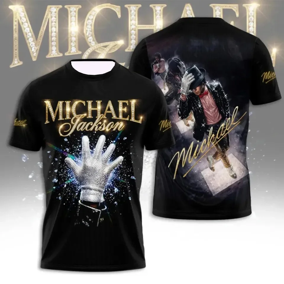 Summer Family Matching Fashion Michael Jackson Hip-hop Singer Retro Cool Casual Harajuku Streetwear Short Sleeved T-shirt