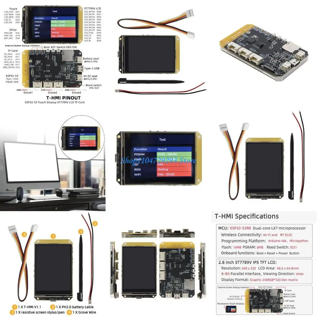 

Y2GD ESP32 2.8INCH ST77889 ЖК -дисплей Touchable Scree Development Board