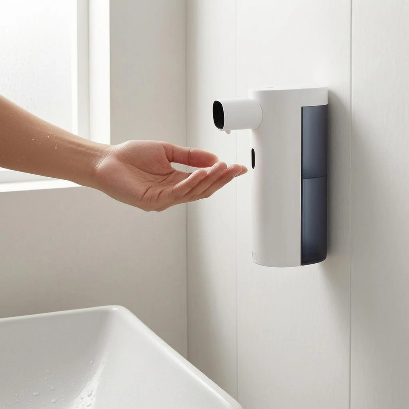 Infrared Wall-mounted Soap Dispenser Rechargeable Foam Dispenser Bathroom Supply Automatic Operation for Shared Areas - view 4