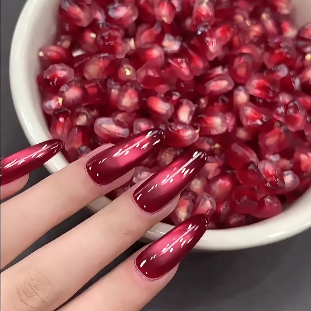 1 tarro de 5ml cinabrio granada rojo ojo de gato esmalte de uñas reflectante ojo de gato magnético Nail Art Gel remojo LED Gel herramientas de arte de uñas *