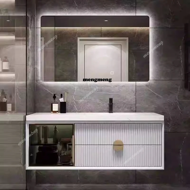 

Round Toilet Luxury Bathroom Cabinet Modern Classic Washroom Hotel Bathroom Cabinet Vanity Meuble Salle De Bain Home Furniture
