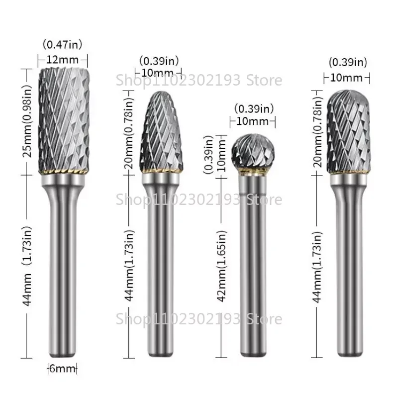 Tungsten Carbide Burr Drill Bits Set Milling Cutter For Metal Wood Electric Rotary Tools Mini Drill Grinding Head Accessories