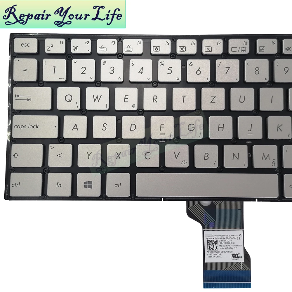 WB AF US Spanish Korean Backlit Keyboard for Asus N501V N501VW UX501V UX501VW Laptop, 0KNB0-662LSP00 662LWB00 662LAF00 662LKO00