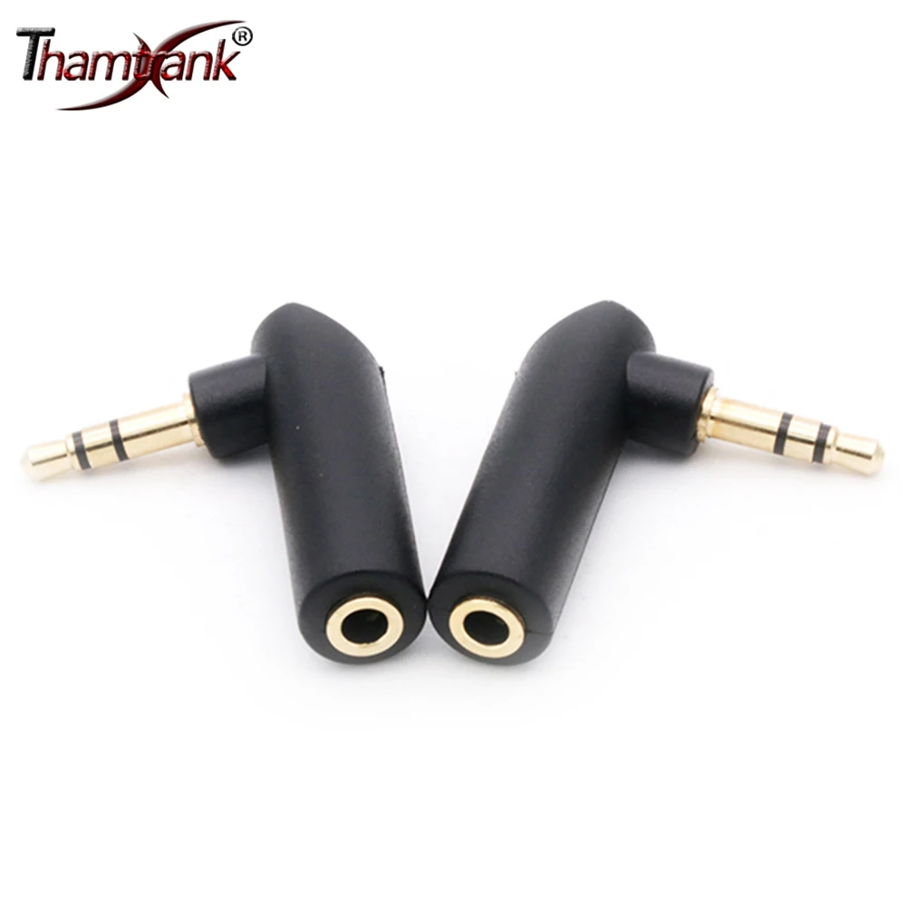 10pcs Gold 3.5mm 3Poles Stereo 90 Degrees Right Angle Female to 3.5mm 3Poles Male Audio Plug L Shape Jack Adapter Connector