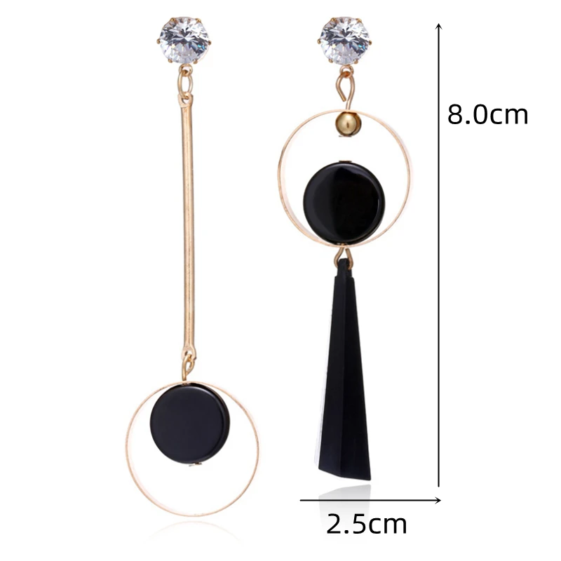 New Gold Color Long Crystal Tassel Dangle Ear Jewelry for Women Wedding Fashion Christmas Girlfriend Gifts