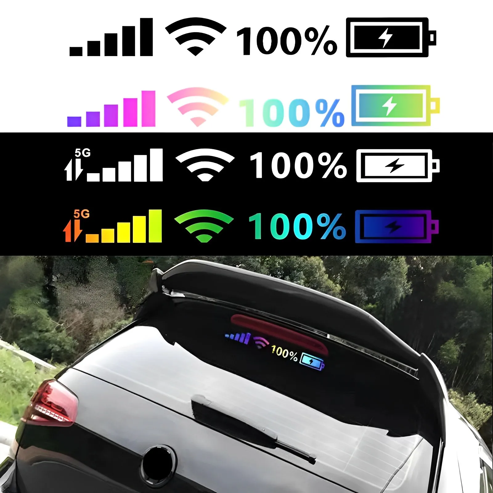 5G Mobile Phone WIFI Signal Car Windshield Stickers Vinyl Decals Car Moto Reflective Stickers Auto Exterior Decor Accessories