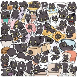 50pcs Naughty Little Black Cat Sticker Graffiti Decoration Laptop Luggage Phone Skateboard Waterproof DIY Sticker