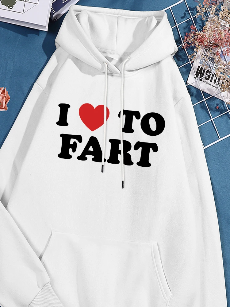 

Женский флисовый свитшот с принтом «I Love To Fart»