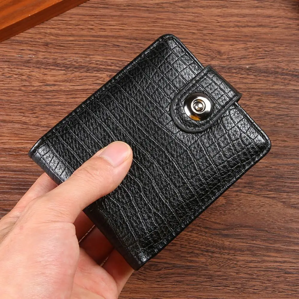 

New PU Leather Retro Men's Wallet Black Coffee Ultra Thin Coin Purse Two-Fold Soft Multiple Pockets Credit Card