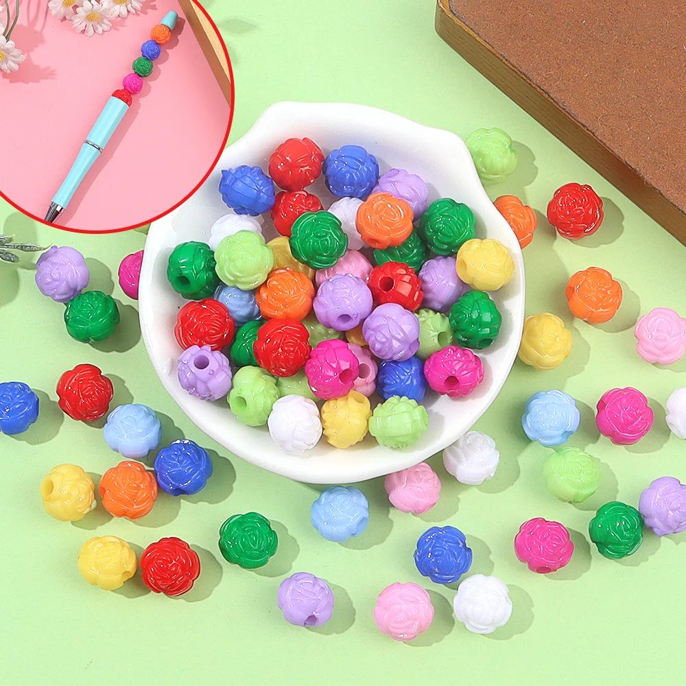 3/12/24/36pcs Multi-color Resin Oval Large Hole Beads, Used for DIY Accessories, Christmas, Halloween, Thanksgiving Decoration