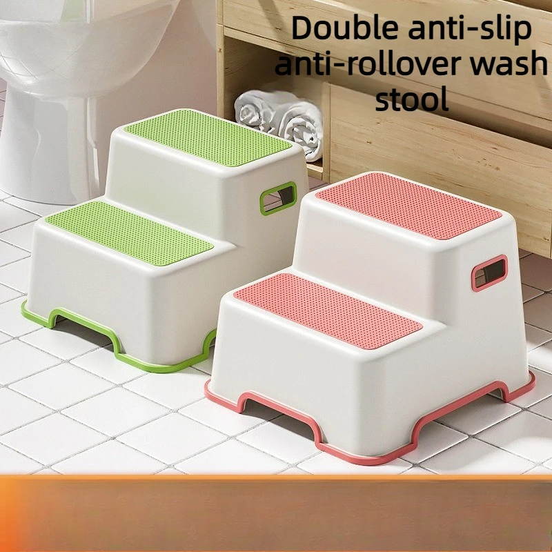 Double Layered Home Living Room Furniture Footstool Toilet Footrest Hand Washing Stool Step Standing Chair Stools and Ottomans