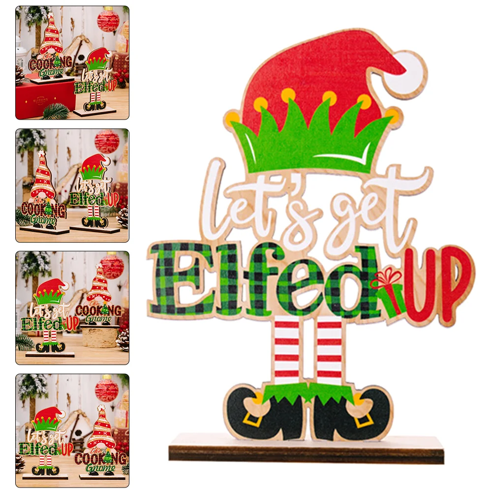 Christmas Garland Decorations Wooden Table Centerpieces Xmas Signs Desktop Ornament Ornaments Party Craft Man