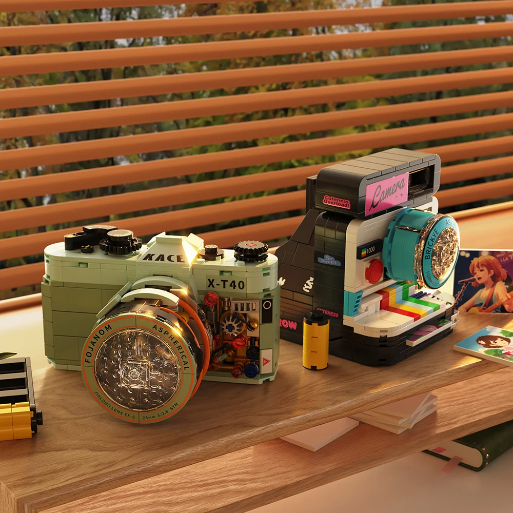 Creative Building Blocks Mechanical Universe Retro Camera Assembled Handmade Toys Model Ornaments DIY Educational Leisure Toys ﻿