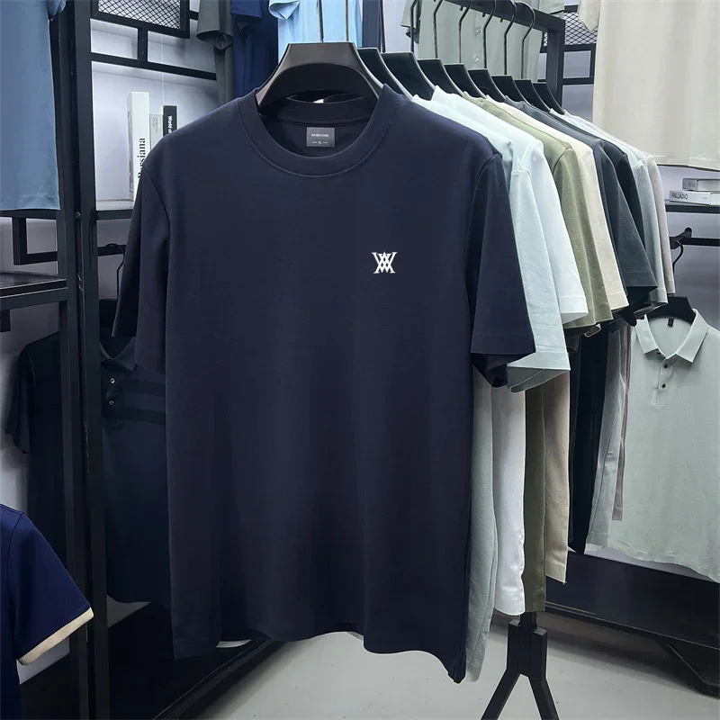 Hochwertiges Marken-T-Shirt für Herren mit Kurzarm, Bedrucktem Design, Rundhalsausschnitt, 2026 Sommer Neuheit, Baumwollmischung, Lässiges Einfarbiges T-Shirt – Detail 15