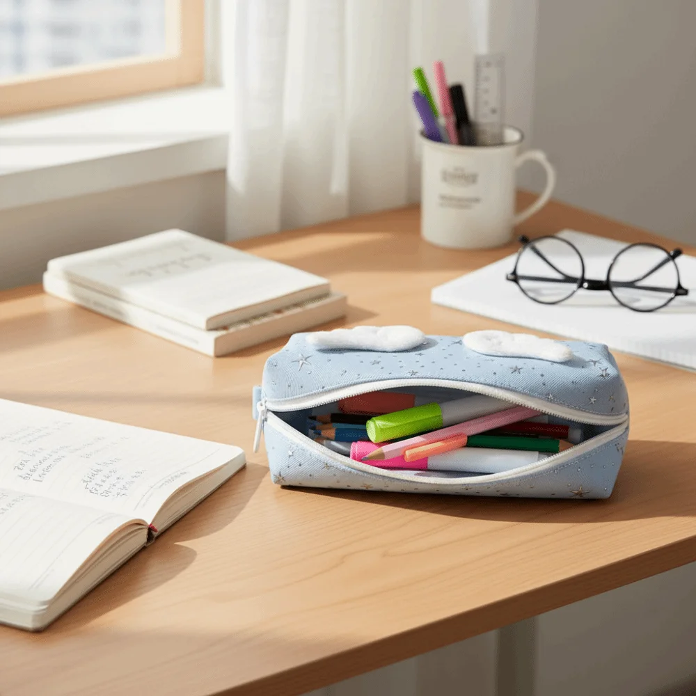 Portable Angle Wings Pencil Case Large Capacity Portable Pencil Pouch Pen Bag Gift