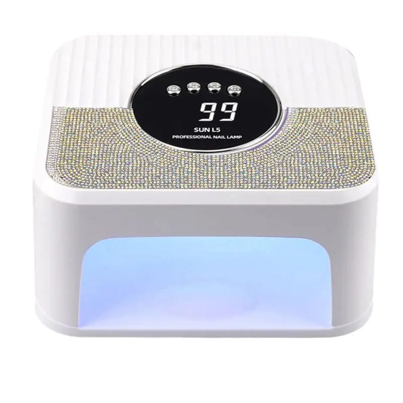 AB68 UV Nail Lamp Gel Nails,45LED Nail Lamp With 4 Timer Mode,Gel Nail Lamp Decorated With Sparkling Nail Rhinestone