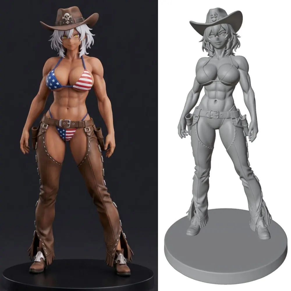 1/24 Room Decoration Anime Character Statue GK Miniature 3D Printed Gray Model Figurine DIY Doll Model Unassembled And Unpainted