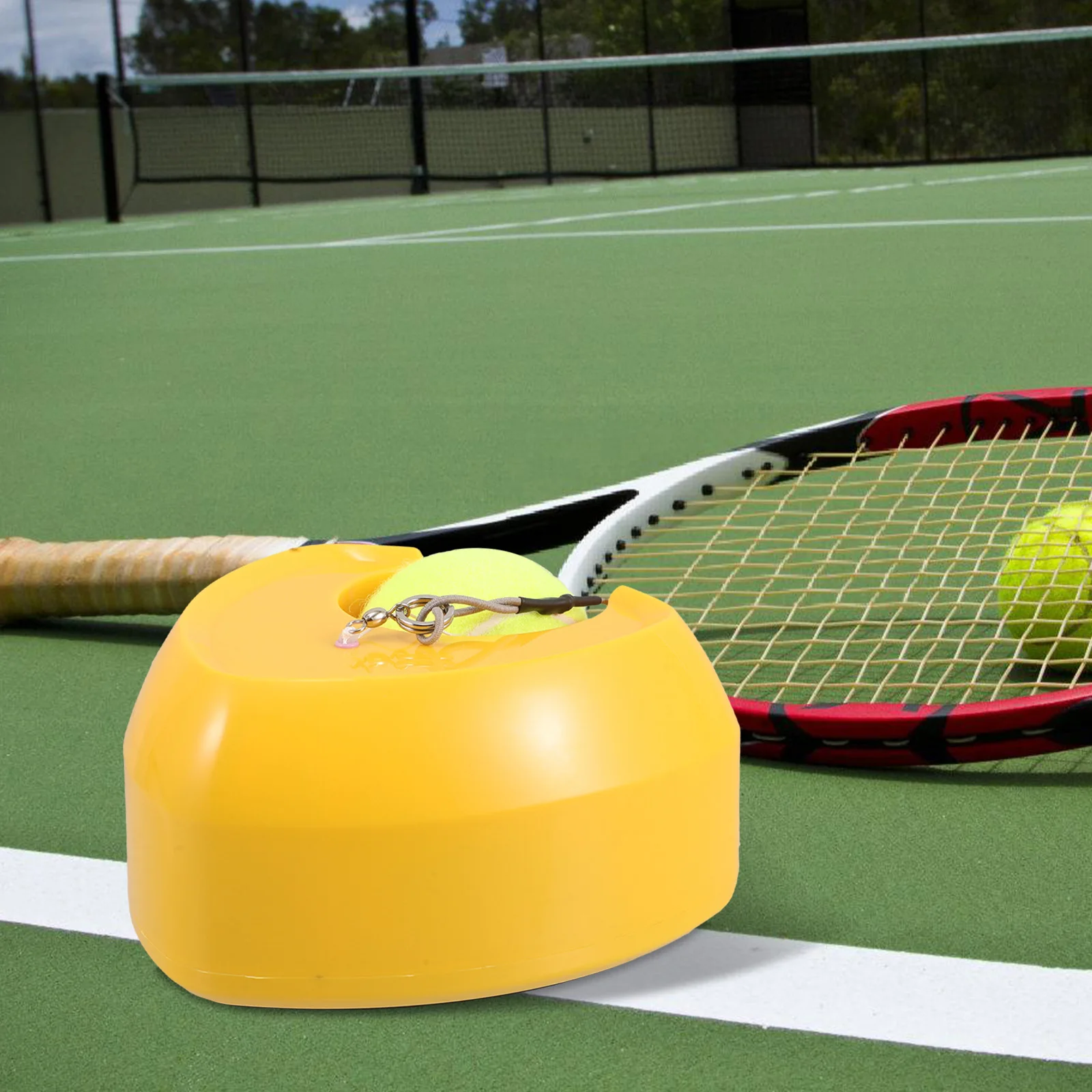 

Training Gear Self Ball Practice Tool Enhance Skills Fitness Rebounder Base Training Portable Tennis Trainer Racket