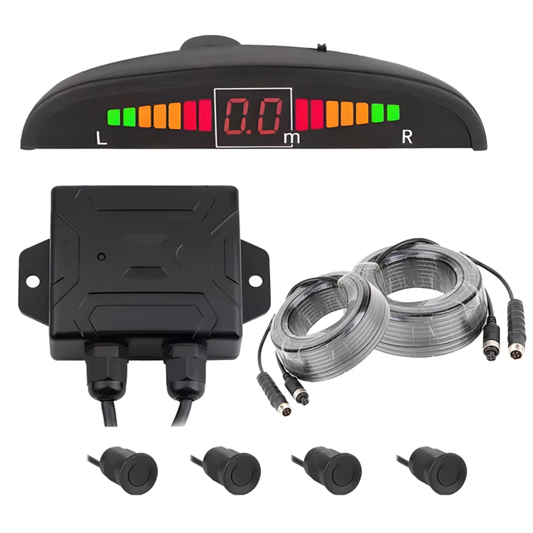 تخصيص اللون LED عرض مجموعة أجهزة استشعار وقوف السيارات مقاوم للماء عكس الاستشعار تيار مستمر 12-32 فولت تجنب الاصطدام الرادار للسيارات RVs