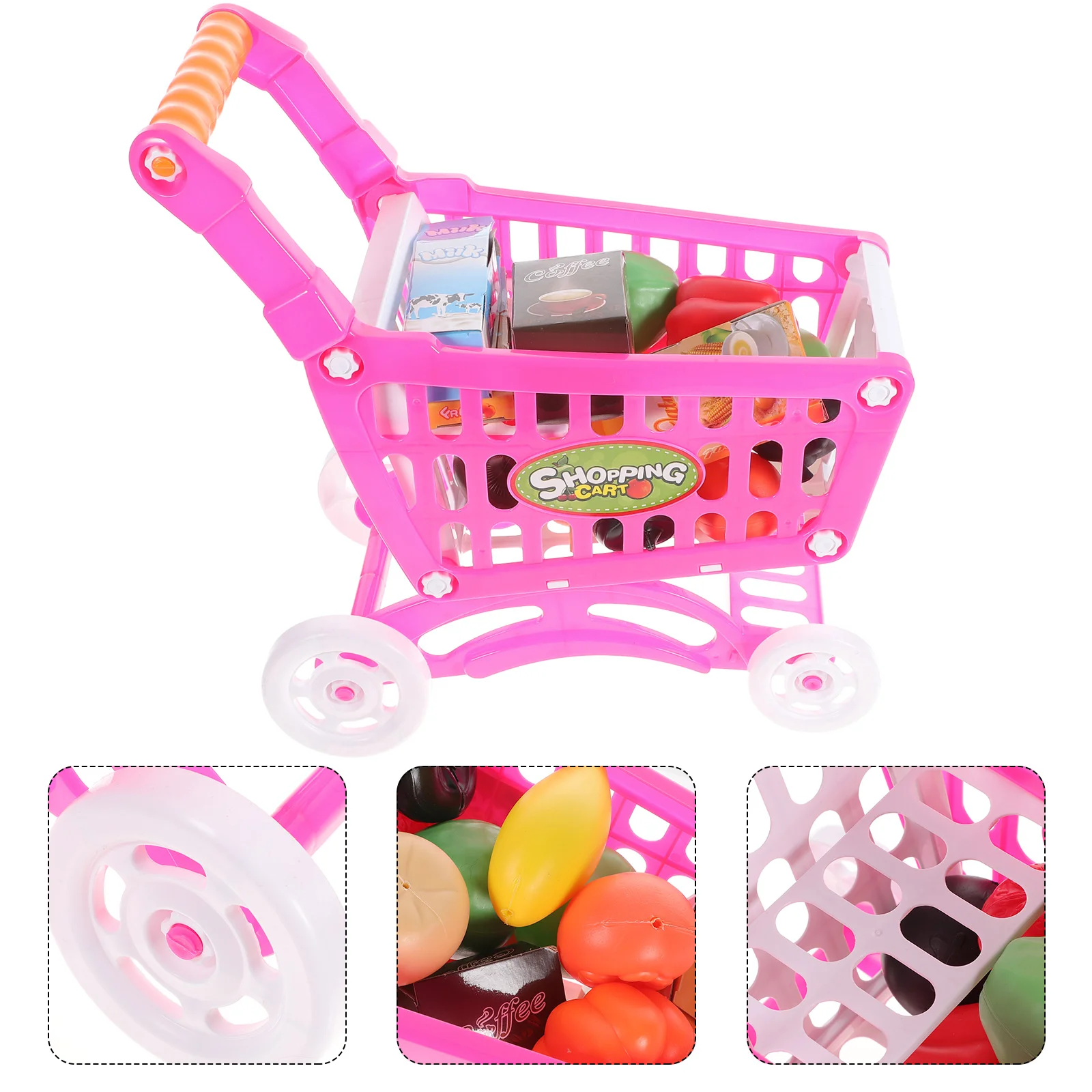 

Toy Foldable Shopping Toddler Cart Pretend Play Childrens Baby Carriage Trolley