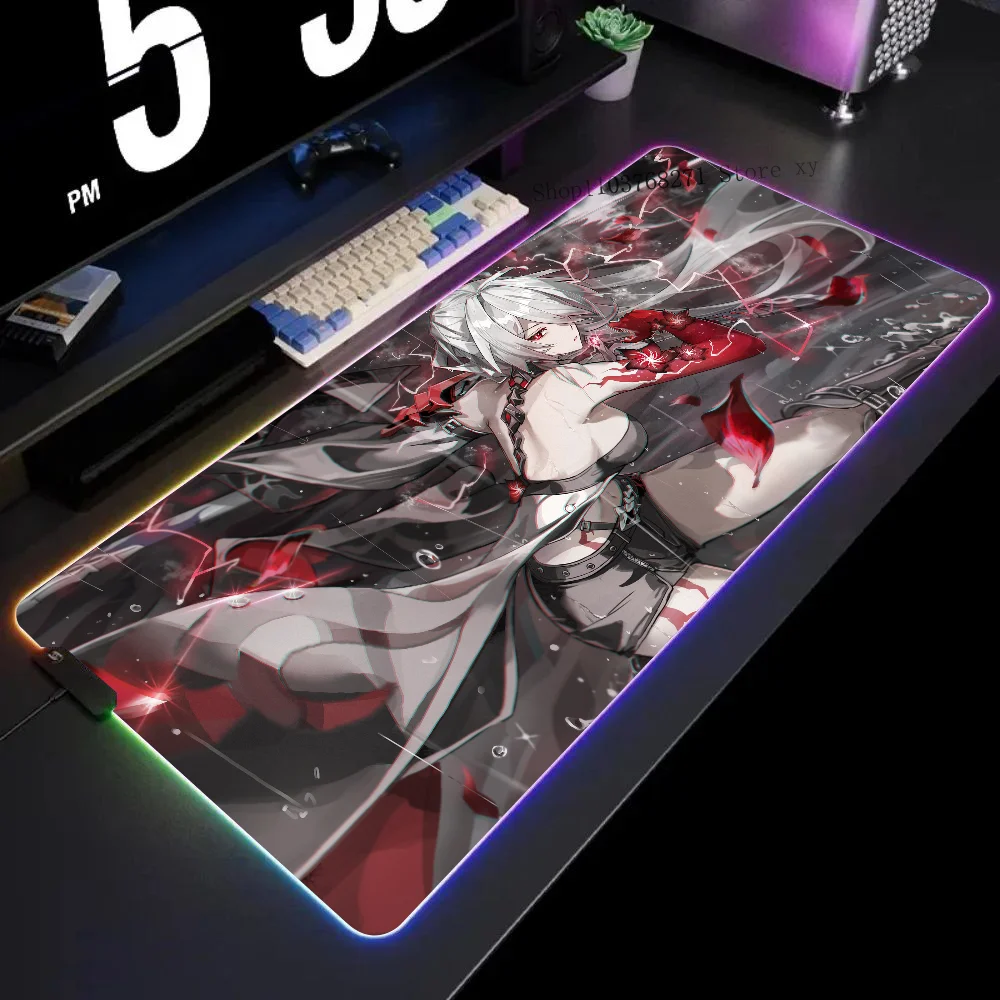 

Acheron Honkai Star Rail Mousepad XXL RGB Gaming Mouse Pads HD Black Gamer Accessories Large LED