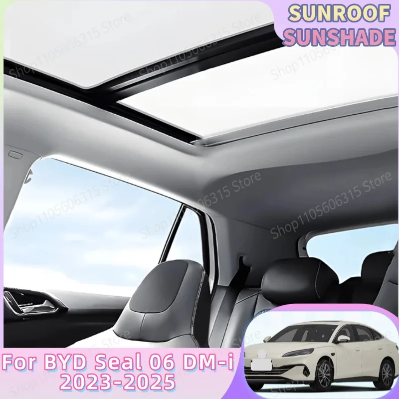 Car Sunshades For BYD Seal 06 DM-i Accessories 2023~2025 MK1 Sedan Electrostatic Adsorption Heat Insulation Sunroof Sun Visor