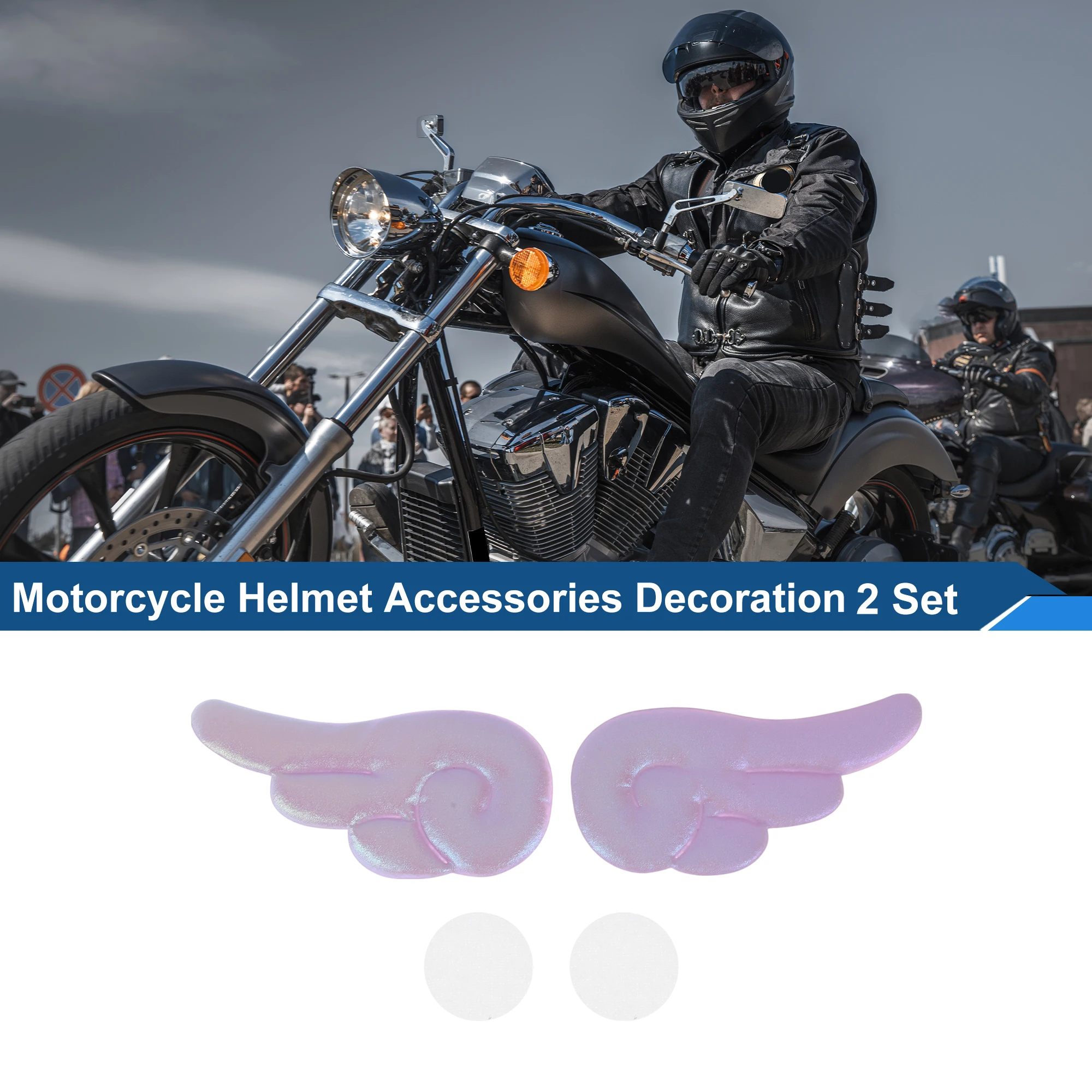 

X Autohaux аксессуары для мотоциклетного шлема, украшение, переливающаяся фиолетовая тканевая наклейка, 2 комплекта