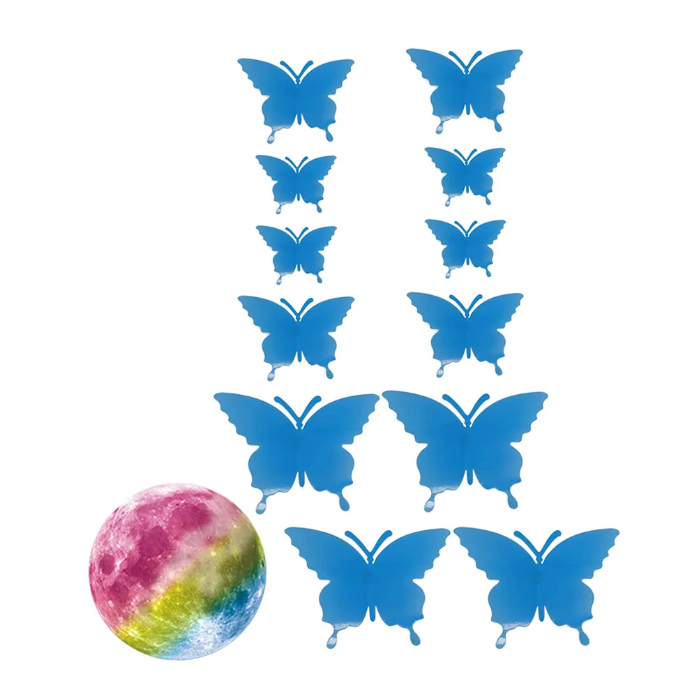 Luminous Stickers Fluorescent Butterflies Wall Decal Glow Shine Pvc The Dark Glowing