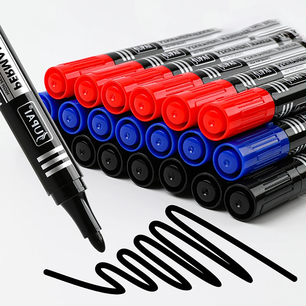 3 قطع/ألوان أقلام تحديد دائمة – سريعة الجفاف ومقاومة للممحاة |   لتدوين الملاحظات ووضع العلامات |   القرطاسية المكتبية.