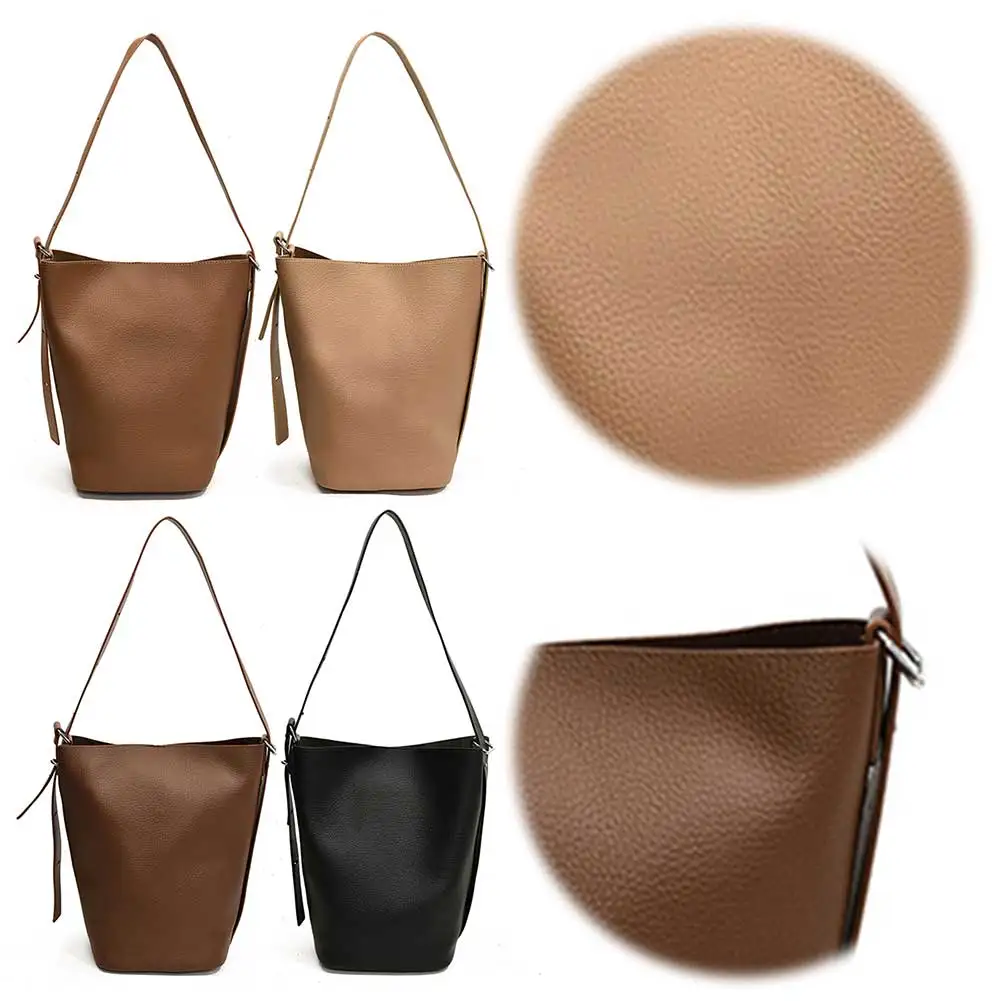 حقيبة دلو للنساء بحزام كتف قابل للتعديل من الجلد النباتي مع جيب داخلي وحقيبة كروس وحقيبة هوبو للسفر في العمل #1