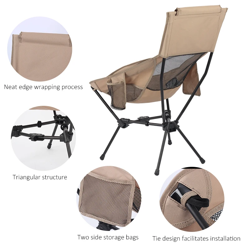 Silla ligera y portátil para mochilero, silla plegable para senderismo al aire libre, Camping, viajes, Playa y Picnic, 1 piezas