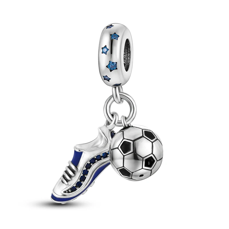 

2026 New 925 Sterling Silver Football Shoe Charms Beads For Women Fit Original Bracelet DIY Birthday Party Jewelry Gifts