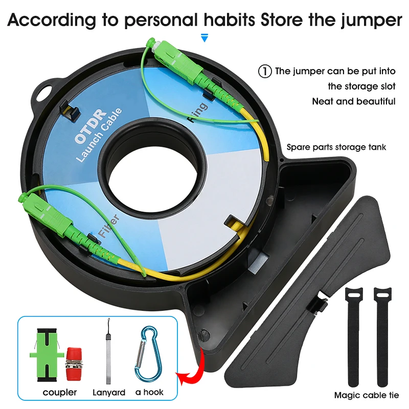 SC/APC-SC/APC OTDR Launch Cable 150M~2KM(Optional) Single Mode OTDR Test Extension Cord OTDR Dead Zone Eliminator Fiber Ring