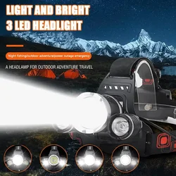 Powerful T6 LED Induction Headlamp USB Rechargeable Headlight Aluminium Alloy Outdoor Waterproof Head Lamp High Lumen Head Torch