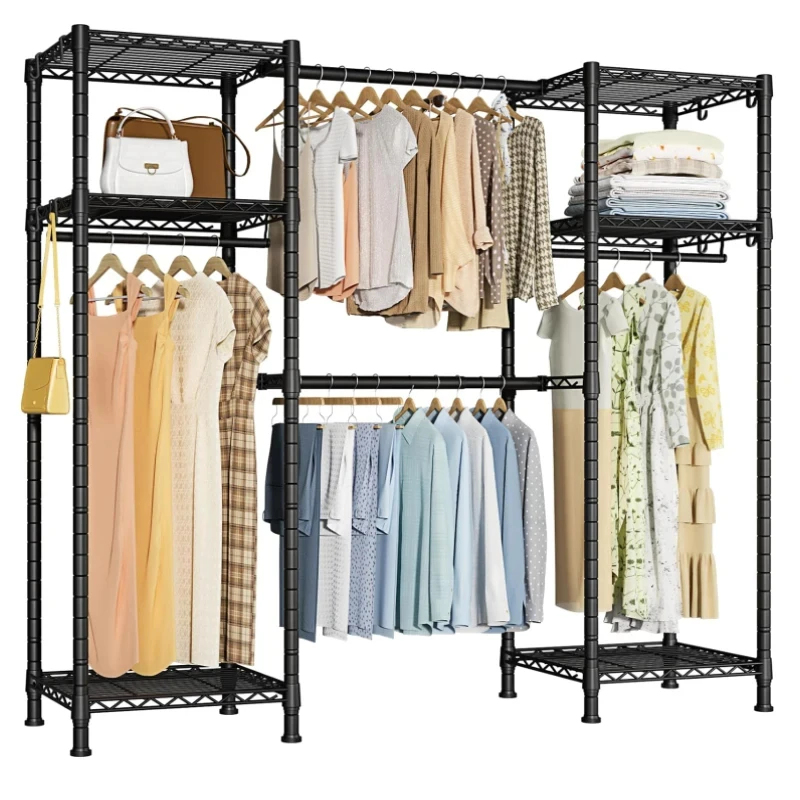 OEM ODM Chrome Plated Wire Shelf 5 Layer Adjustable Metal Mesh Shelf for Store Home Warehouse
