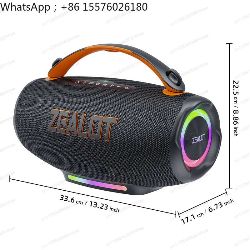 Zealot S167 100W Wireless Speaker 24000mAh Battery Power Bank RGB LED  Waterproof TF Card Computer Portable Overweight Woofer