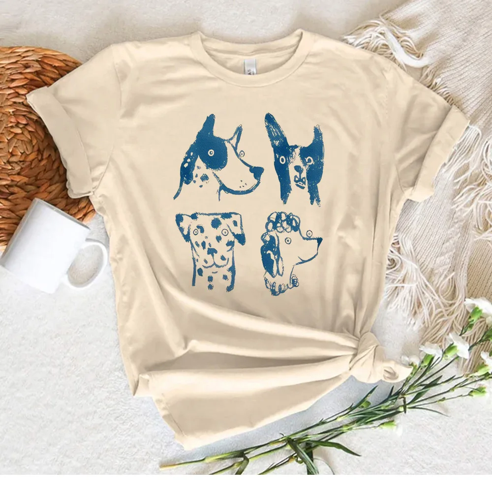 Dogs Printing tshirt women Grunge University Breathable Psychedelic tshirt University Punk Gothic Pop Culture Retro Breathable