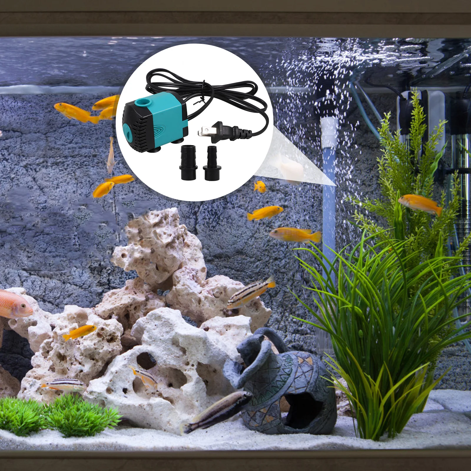 

Tank Pump Aquarium Submersible 110V Suction Cup Silent Fish Pond Accessories Outdoor Mini For Fish Pond Outdoor Pet Supplies