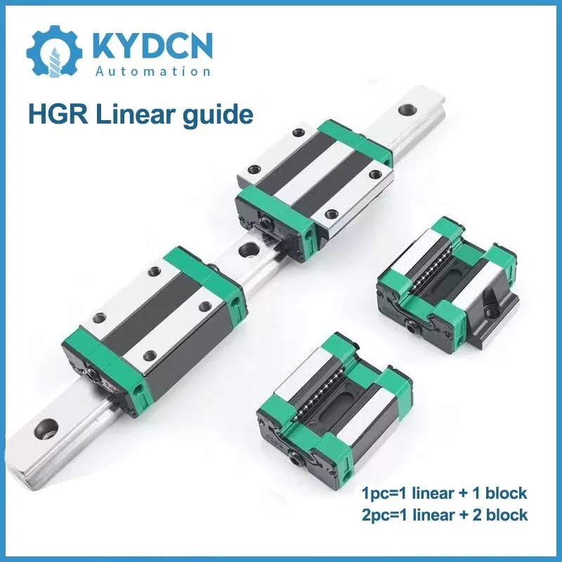 HGR20 Square Linear Guide Rail with HGH20CA HGW20CC HGH20HA HGW20HC Flange Slide Block Set L200-550mm for Industrial Machinery