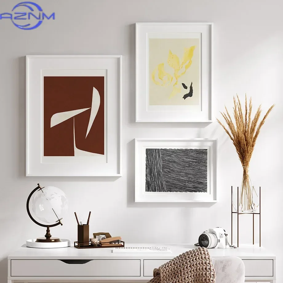 Colorful Abstract Line Geometry Canvas Wall Art Modern Home Decor Aesthetic Living Room Posters And Prints