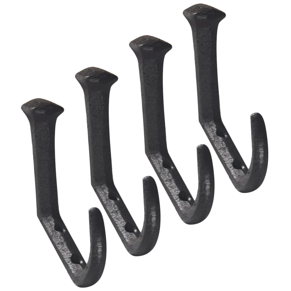 

4 Pcs Cast Iron Hooks Vintage Wall Hanging Rustic Storage Hangers For Coats Dresses Keys wall hook decorative