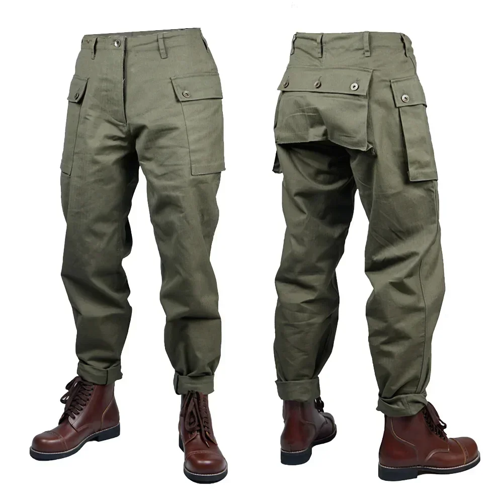 Pantaloni uniformi da soldato americano della Seconda Guerra Mondiale P44 Copia dei pantaloni originali della Seconda Guerra Mondiale Pantaloni tattici da allenamento casual allentati vintage Pantaloni WW2 P44